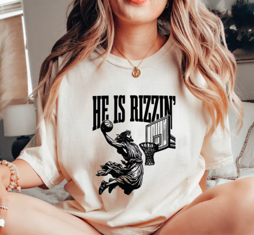 He Is Rizen T-Shirt, He Is Rizen Funny Easter Shirt, He Is Rizzen Jesus Shirt, Funny Easter Shirt, Easter Gift, Easter Day Gift, SA684