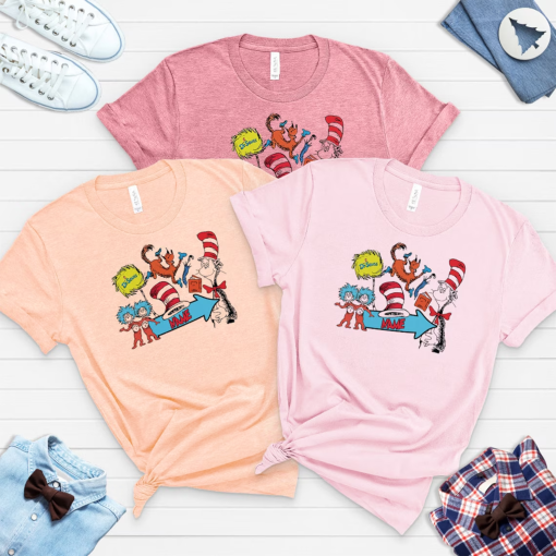 Personalized Dr.Seuss Cat In The Hat Shirt,Read Across America Shirt for Kids,Customized Cat In The Hat Shirt, Dr.Seuss Birthday Party Shirt