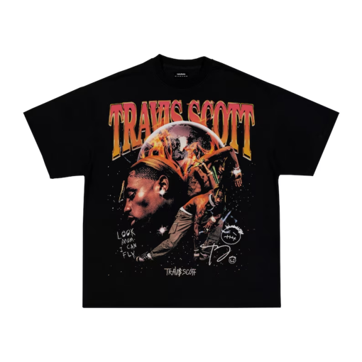 Travis Scott Look Mom I Can Fly Rap Vintage Streetwear T-Shirt (Front Only)