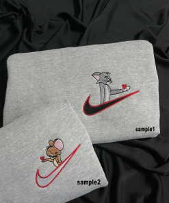 Couple Matching Tom and Jerry Embroidery Hoodies…