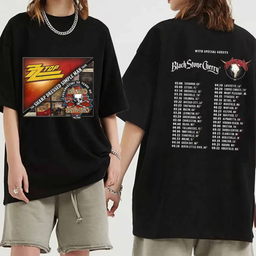 Lynyrd Skynyrd ZZ Top Tour 2024 Shirt, ZZ Top World Tour 2024 Shirt, Lynyrd Skynyrd Tour 2024 Tee, Sharp Dressed Simple Man US Tour Shirt