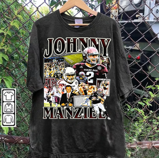 Vintage 90s Graphic Style Johnny Manziel T-Shirt – Johnny Manziel Hoodie – Retro American Football Tee For Man and Woman Unisex T-Shirt