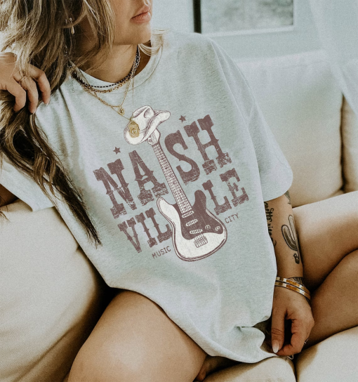 Nashville Cowboy Hat Guitar Tshirt | Nashville Concert Trip Tshirt | Girls Trip To Nashville Shirt | Country Music Festival Tee | 12361