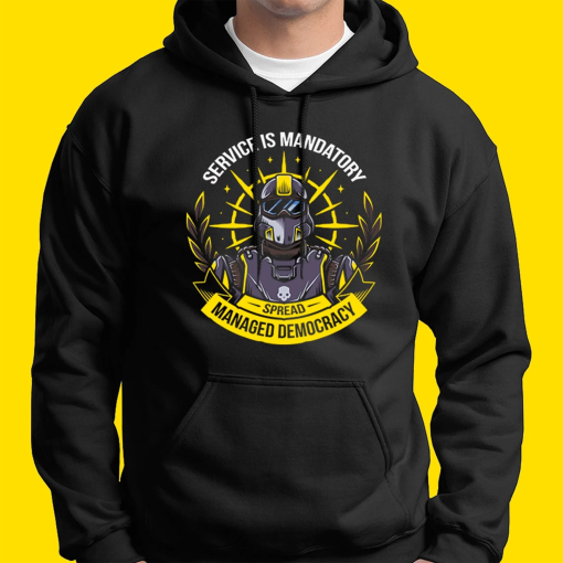 Spreading Democracy Unisex Hoodie Sweatshirt – Helldivers 2 Sweatshirt – Managed Democracy – Super Earth Tee – Fight for Freedom Hoodie