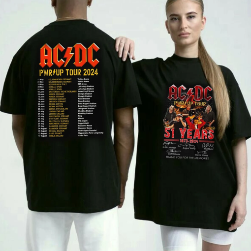 2 Sides Printed Rock Tour 2024 Tshirt| Pwr Up World Tour Sweatshirt, 51 Years Shirt For Fans