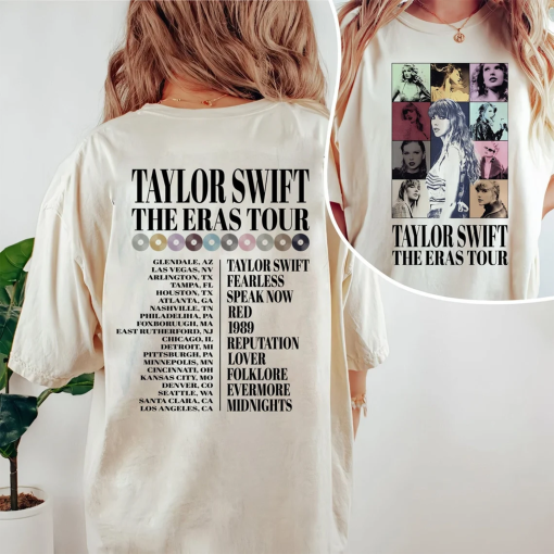 Vintage Taylor Swiftie Eras Tour 2 sides Comfort Color Shirt, Retro Taylor The Eras Tour Shirt, Swiftie Tour Tee, Y2k TS The Eras Tour Shirt