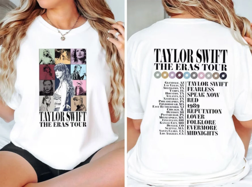 Vintage Taylor Swiftie Eras Tour 2 sides Comfort Color Shirt, Retro Taylor The Eras Tour Shirt, Swiftie Tour Tee, Y2k TS The Eras Tour Shirt