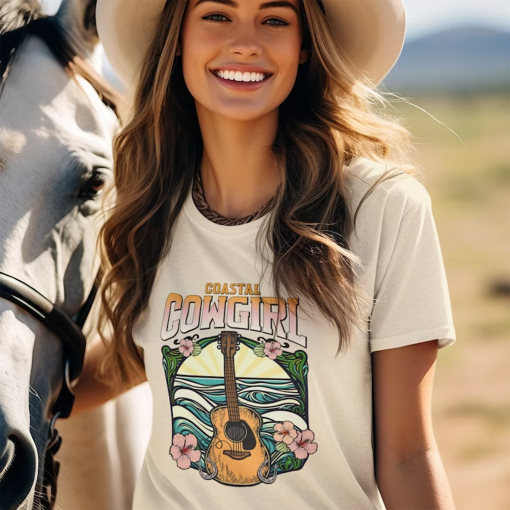 Coastal Cowgirl Bachelorette, Let’s Go Girls, Tennessee Country Music Shirt, Western Inspired Shirts, Retro Graphic Beach Bachelorette Shirt