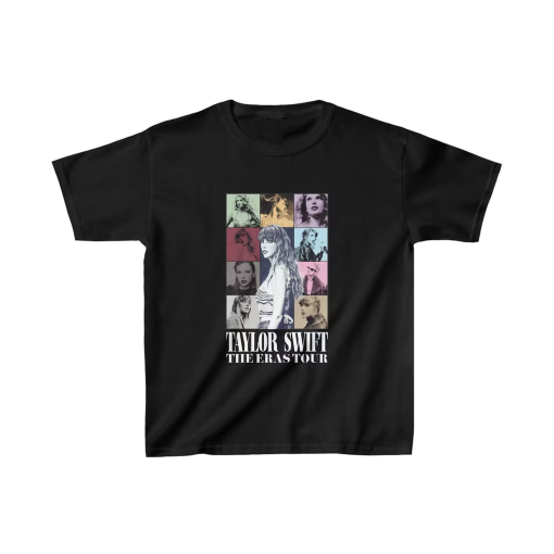 Kids The Eras Tour Taylor Swift T-Shirt Black or Pink Unisex Tee