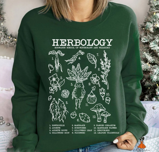 Herbology Plants Sweatshirt, Harry Potter Plants, Harry Potter Fan Sweat, Magic Inspired, Wizard School, Witchcraft Sweater, Plant Sweater