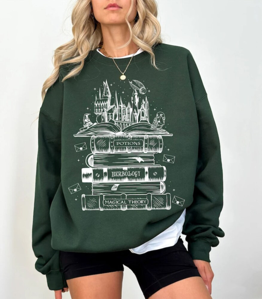 Magical Wizard Castle Book Sweatshirt, Witch Hoodie, Bookish Reader Hoodie,Wizard Sweatshirt, Book Reading Magic Shirt