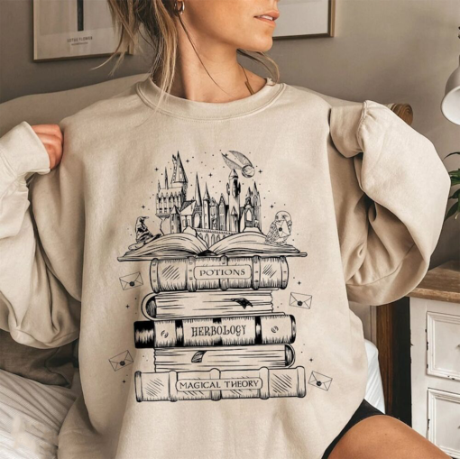 Magical Wizard Castle Book Sweatshirt, Witch Hoodie, Bookish Reader Hoodie,Wizard Sweatshirt, Book Reading Magic Shirt