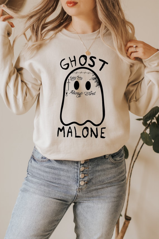 Ghost Malone Sweatshirt, Halloween Sweatshirt, Funny Halloween Crewneck, Cute Ghost Hoodie