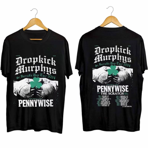 Dropkick Murphys St. Patrick’s Day Tour 2024 Shirt, Dropkick Murphys Band Fan Shirt, St. Patrick’s Day 2024 Concert, Dropkick Murphys Shirt