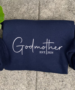 Custom EMBROIDERED Godmother Sweatshirt with Kid Names,…