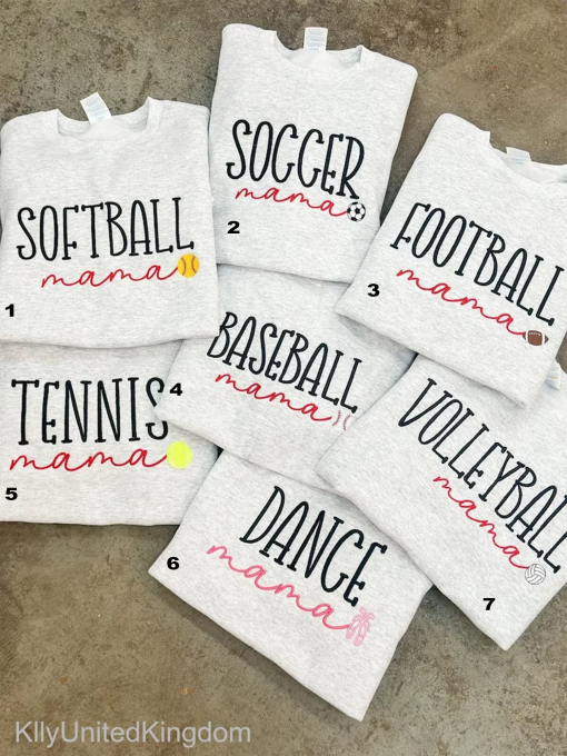 Mama Sport Custom Shirt, Custom Embroidered,Basketball Mom, Soccer Football Mama, Mothers Day Gift, Custom Embroidered Sport Mama Sweatshirt