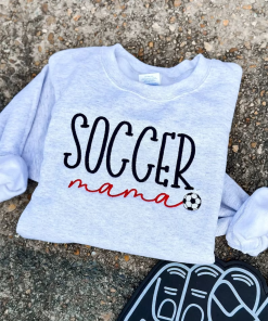 Custom Embroidered Soccer Mama Sweatshirt With Number…