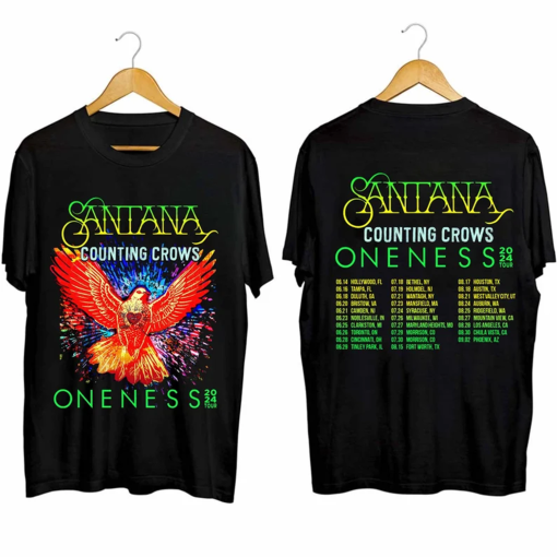 Carlos Santana and Counting Crows Shirt, The Oneness Tour 2024 Shirt, Carlos Santana Fan Shirt, Carlos Santana 2024 Concert Shirt