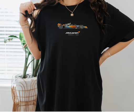 Mclaren Unisex Gildan 5000 Tshirt Formula One F1 Tee Gift of Lando Norris and Oscar Piastri Racing Shirt Inspired Aesthetic Racing Clothing