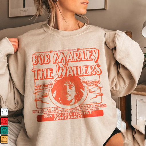 Bob Marley Paramount Theatre Unisex Tee, Bob Marley 2024 Shirt, Bob Marley Fan Hoodie, Bob Marley Gift Shirts