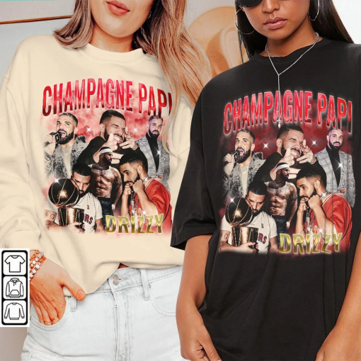 Drake Rap Shirt, Drake Champagne Papi Vintage 90s Y2K Bootleg Drizzy Sweatshirt, Drake Bootleg 2023 Gift For Fan Graphic Tee Rap0806VL