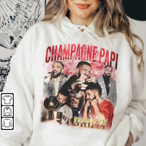 Drake Rap Shirt, Drake Champagne Papi Vintage 90s Y2K Bootleg Drizzy Sweatshirt, Drake Bootleg 2023 Gift For Fan Graphic Tee Rap0806VL