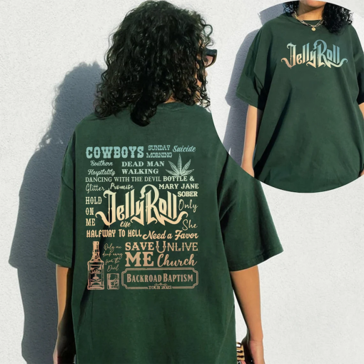 Backroad Baptism Tour 2023, JellyRoll Tshirt, JellyRoll Graphic tshirt, concert 2023 , music country shirt Gift for men women tshirt