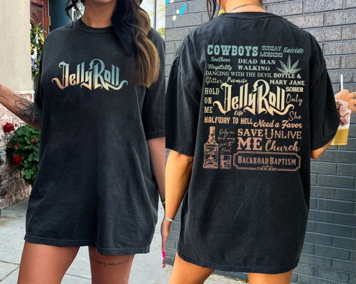 Backroad Baptism Tour 2023, JellyRoll Tshirt, JellyRoll Graphic tshirt, concert 2023 , music country shirt Gift for men women tshirt