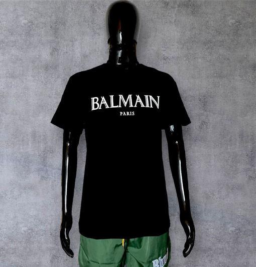 Vintage Balmain designer tshirt, high quality, graphic tees, black cotton shirt,