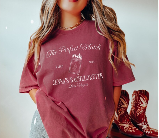 A Perfect Match Bachelorette Party Shirts, Custom Bach Club Shirts, A Match Made in Heaven Shirt, Personalized Bride Tee, Luxury Bach Merch