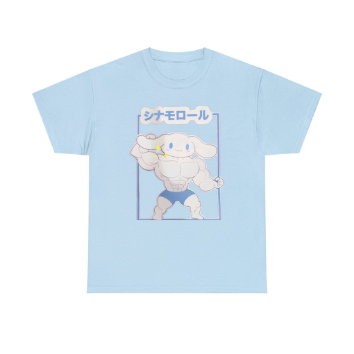 Cinnamoroll Muscular Sanrio Meme Unisex Heavy Cotton Tee