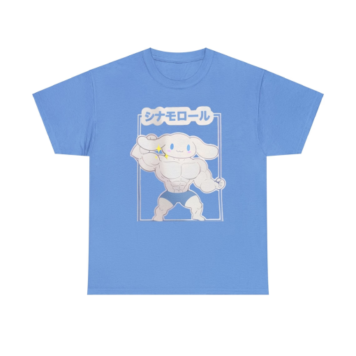 Cinnamoroll Muscular Sanrio Meme Unisex Heavy Cotton Tee