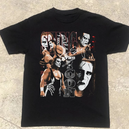 Sting The Icon 90s Wrestler Wrestling Unisex Black T-shirt, Sting Graphic shirt, Gift for Dad, Gift for Him, Best Gift for Fan