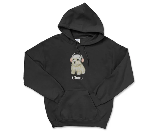 Clairo Puppy Dog Headphones Hoodie / Indie Y2K Tour Merch 2023 Graphic Trending Hooded Sweatshirt Sling Style TikTok Cute Gift Trend Trendy