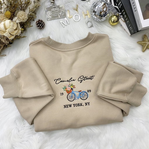 Cornelia Street Sweatshirt, Bike Floral Sweatshirt, New York Hoodie, New York Sweatshirt, NYC Sweatshirt, Cornelia Street Hoodie