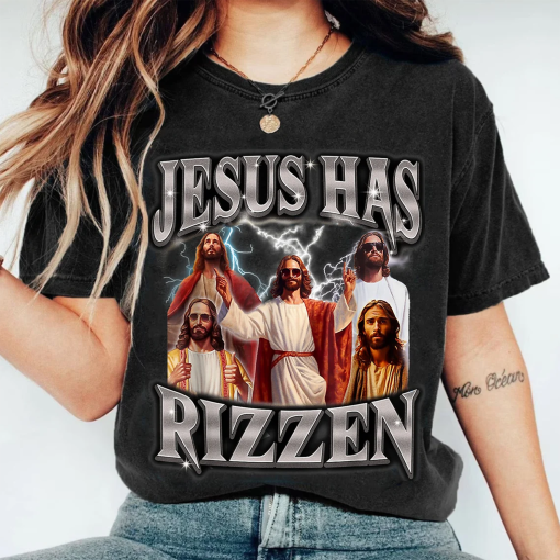 Jesus Has Rizzen PNG Bootleg Design, Retro 90s Jesus shirt, Funny Christian shirt, Jesus Playing Basketball, Retro Y2K Christian Faith Religious