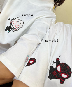 Couple Embroidered Sweater, Cartoon Sweatshirts, Valentine Embroidered…