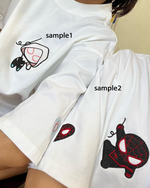 Couple Embroidered Sweater, Cartoon Sweatshirts, Valentine Embroidered Sweatshirt, Trending Crewneck, Gwe//.n and Sp/.yd//er