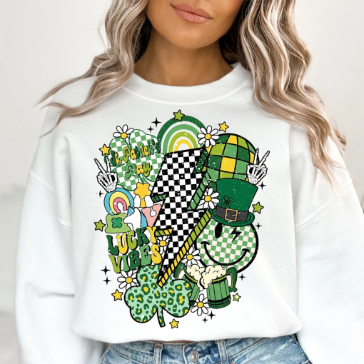 Retro St Patrick’s Day tshirtg, Saint Satricks Day, Lucky Sublimation, Clover tshirt, Shamrock tshirt, Sublimation hoodie and sweatshirt