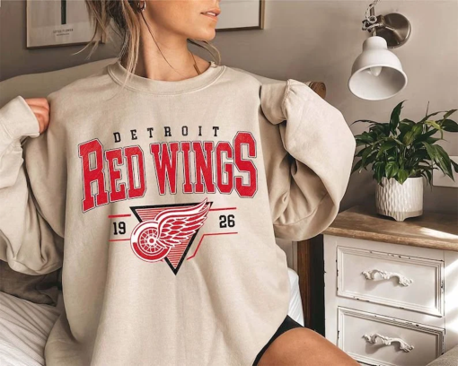 Vintage 90s Detroit Red Wings Shirt, Crewneck Jersey Hockey Sweatshirt, Jersey Hockey Gift For Fan, Detroit Red Wings Merch