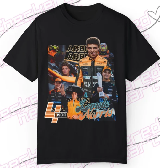 Lando Norris Graphic T-shirt, Team Papaya, Formula1 Fan Shirt Gift, McLaren Team, Vintage 90s Crewneck , Unisex Comfort Colors