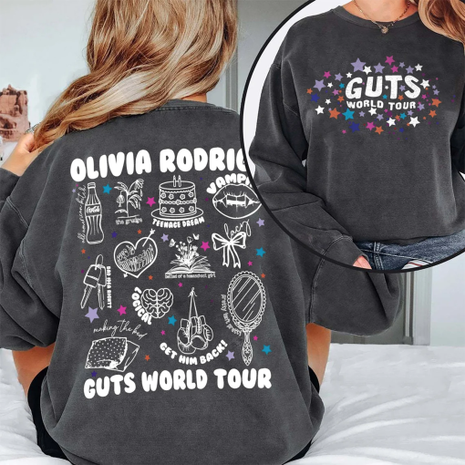 Olivia Guts Tour 2024 SHIRT, Olivia Rodrigo Guts SHIRT, Olivia Track List Aesthetic Merch, Olivia New Album Guts SHIRT