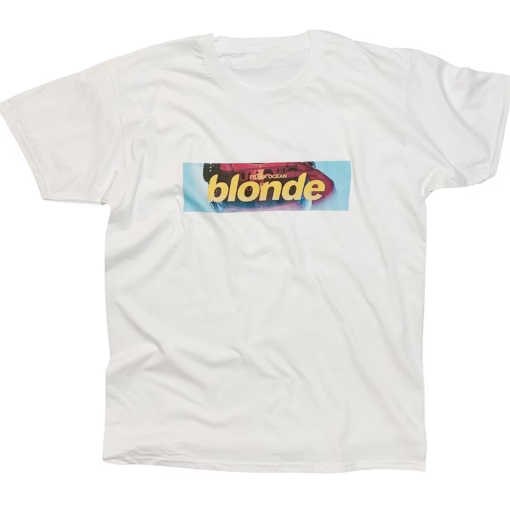 Frank Ocean Blond (Blonde) Hand Made T-Shirt With Minimalist Box Logo Print