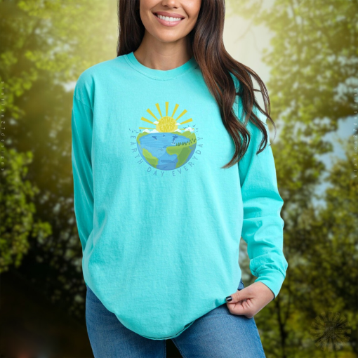 2024 Earth Day Shirt, Aesthetic Spring Clothing, Nature Camping or Hiking Long Sleeve Shirt, Unique Holiday Gift