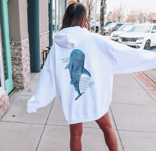 Whale Shark Hoodie Beachy Hoodie Shark Hoodie Coconut Girl Hoodie Surfer Girl Hoodie Beach Faith Over Fear Positive Affirmation Hoodie