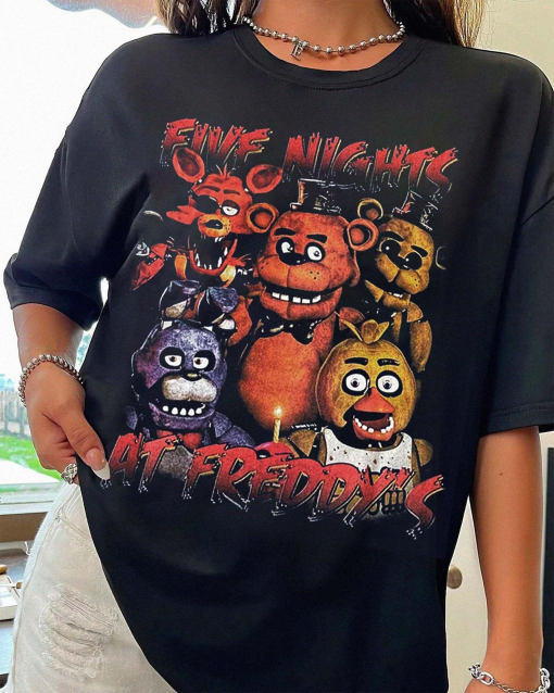 Five Nights at Freddy’s Shirt – Exclusive Oversized Bootleg Tee – Perfect Gift for Women and Men