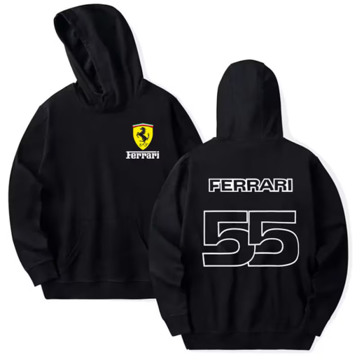 Carlos Sainz 55 Hoodie, F1 Hoodie, F1 Sweatshirt, F1 Gift, F1, F1 Merch, F1 Shirt, Charles LeClerc, Ferrari Merch, Ferrari Shirt