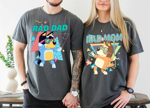 Bluey Bandit Rad Family Birthday Shirt Bluey Dad and Mom Shirt/ Bluey Bingo Family Shirt/ Bluey Family Shirt/ Bluey Bingo Mom Dad Birthday