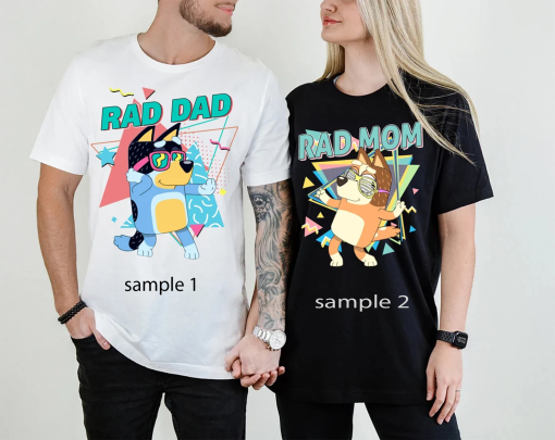 Bluey Bandit Rad Family Birthday Shirt Bluey Dad and Mom Shirt/ Bluey Bingo Family Shirt/ Bluey Family Shirt/ Bluey Bingo Mom Dad Birthday