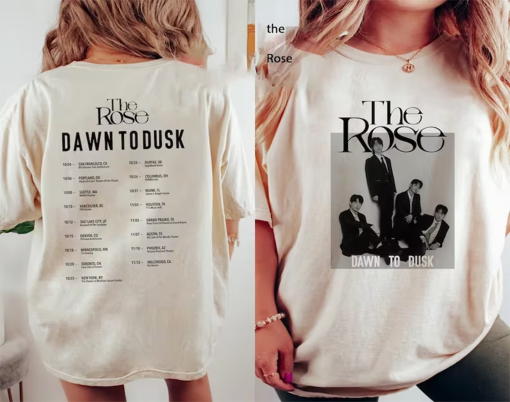 The Rose Kpop Shirt, The Rose 2023 ‘Dawn To Dusk’ US and Canada Tour Shirt, The Rose Kpop Band Shirt, Kpop Indie Rock, Dual Rock Album